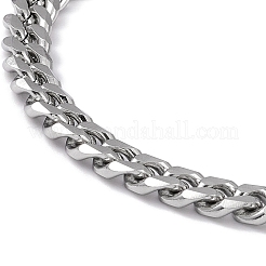 Tarnish Resistant 201 Stainless Steel Curb Chain Bracelet with 304 Stainless Steel Clasps for Men Women&nbsp;BJEW-M235-02A-P