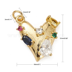Brass Micro Pave Colorful Cubic Zirconia Pendants&nbsp;ZIRC-L100-115G