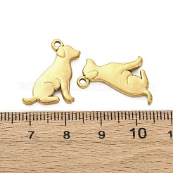 304ステンレスペンダント  イオンプレーティング（ip）  犬チャーム  18KGP本金メッキ  20x14.5x3mm  穴：1.6mm&nbsp;STAS-Z142-19G