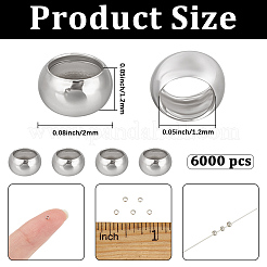 6000Pcs Brass Crimp Beads&nbsp;KK-PA0001-14S