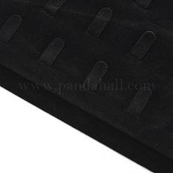木製の直方体ペンダントディスプレイ  ベルベットで覆われた  ブラック  23.5x12x4.1cm&nbsp;ODIS-L001-04A-1