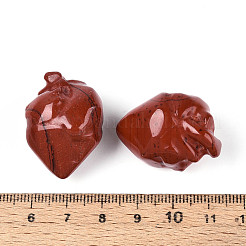 Natural Red Jasper Heart Beads&nbsp;G-T144-04C