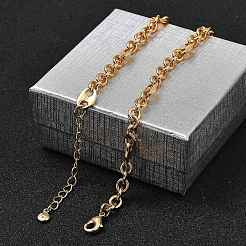 Brass Oval Link Chain Necklaces for Women&nbsp;NJEW-F329-01G