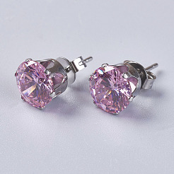 Cubic Zirconia Stud Earrings&nbsp;EJEW-I209-09-8mm