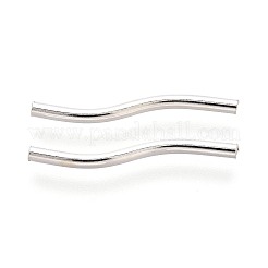 スターリングシルバーの波型チューブビーズ925個  銀  20.5x1.5mm  穴：0.9mm&nbsp;STER-N016-123S