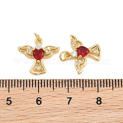 Brass Micro Pave Cubic Zirconia Charms&nbsp;KK-Q085-10G-04