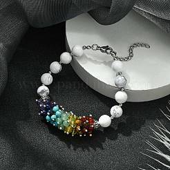 Natural Howlite Beaded Bracelet&nbsp;BJEW-TA00402-02