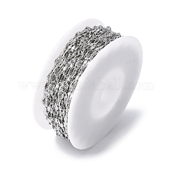 304ステンレススチールテクスチャダップチェーン  ハンダ付け  スプールで  ステンレス鋼色  5.5x3x0.5mm&nbsp;CHS-G041-01P
