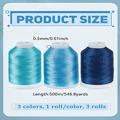 3 Rolls 3 Colors Nylon Thread&nbsp;NWIR-LP0001-05D