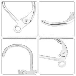 100Pcs 316L Surgical Stainless Steel Leverback Earring Findings&nbsp;STAS-BBC0010-61S