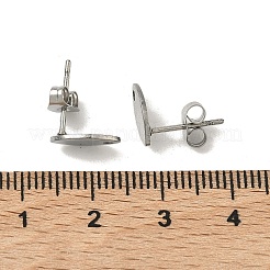 変色しない304ステンレススチールスタッドピアス金具  カン付き  馬の目  ステンレス鋼色  10x5.5mm  穴：1mm  ピン：0.8mm&nbsp;STAS-R063-36