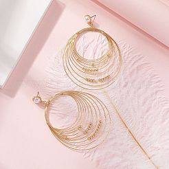 Multilayer Oval Alloy & Plastic Pearl Dangle Stud Earrings&nbsp;FS-WGD1DCA-01