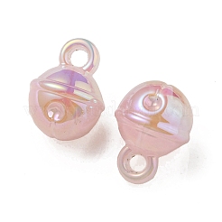 UVメッキレインボー虹色アクリルパーツ  鐘  ミスティローズ  20.5x15.5mm  穴：3.5mm&nbsp;OACR-P010-19D