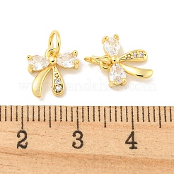 Rack Plating Brass Micro Pave Clear Cubic Zirconia Pendants&nbsp;KK-B093-01B-G