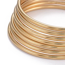 Ion Plating(IP) 7Pcs Fashion 304 Stainless Steel Plain Bangles&nbsp;BJEW-L664-022B-G01