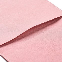 マイクロファイバージュエリーバッグギフトポーチ  封筒スタイルのバッグ  正方形  ピンク  10.5x10x0.16cm&nbsp;ABAG-XCP0001-09