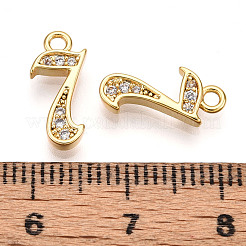 Brass Micro Pave Cubic Zirconia Charms&nbsp;KK-N261-104H-G