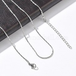 1.2mm 304ステンレススチールボストンリンクチェーンネックレス  変色なし  ステンレス鋼色  15.75インチ（40cm）&nbsp;NJEW-D328-01P-04