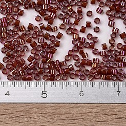 MIYUKIデリカビーズ  シリンダー  日本製シードビーズ  11/0  (db1781) 白い裏地のルートビア ab  1.3x1.6mm  穴：0.8mm  約20000個/袋  100 G /袋&nbsp;SEED-J020-DB1781