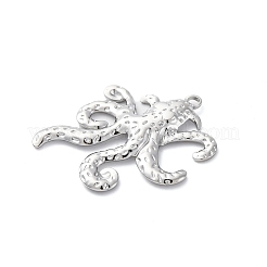 304ステンレスペンダント  タコチャーム  変色防止  ステンレス鋼色  37x32.5x3mm  穴：2mm&nbsp;STAS-S163-05C-P