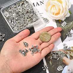 100Pcs 10 Styles Tibetan Style Alloy Pendants&nbsp;SKUL-CJ0001-01