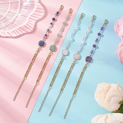 Round & Square Natural Gemstone Beads Link Bracelets&nbsp;BJEW-JB13487