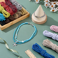 15 Bundles 15 Colors Round Polyester Twisted Cord&nbsp;WCOR-PH0001-05