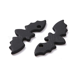 スプレープリント合金ペンダント  バット  ブラック  9x24.5x1.5mm  穴：1.4mm&nbsp;FIND-G030-16