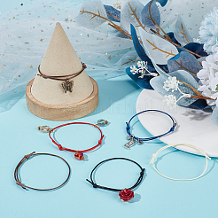 100Pcs 5 Colors Waxed Polyester Cord Bracelets Making&nbsp;BJEW-DR00002