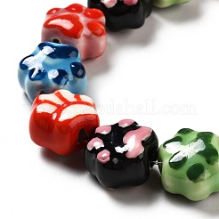 Handmade Printed Porcelain Beads&nbsp;PORC-F005-02