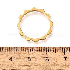 304ステンレススチール指輪  ギア  18KGP本金メッキ  2mm  内径：17mm&nbsp;LS-RJEW-M072-06G