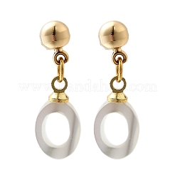 Oval Brass Stud Earrings&nbsp;EJEW-Z086-05G