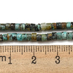 天然アフリカンターコイズ（ジャスパー）ビーズ連売り  フラットラウンド/ディスク  ヒシビーズ  3x2mm  穴：0.8mm  約167個/連  15.16インチ（38.5cm）&nbsp;G-C084-D03-02