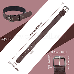 模造革コートカフベルト  鉄バックル付き  ココナッツブラウン  420x25mm&nbsp;FIND-WH0111-387A