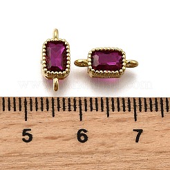 Real 18K Gold Plated Brass Micro Pave Cubic Zirconia Links Connectors&nbsp;ZIRC-L100-009G-08