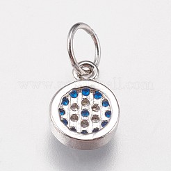 Brass Micro Pave Cubic Zirconia Charms&nbsp;ZIRC-E145-07P