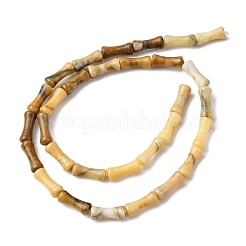 天然石イエローオパールビーズ連売り  竹の形  12x5mm  穴：0.8mm  約31個/連  15.28インチ（38.8cm）&nbsp;G-L624-G10-12x5mm