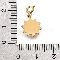 304 Stainless Steel Pave Natural Carnelian(Dyed & Heated) Sun Pendant Decoration&nbsp;STAS-H202-50G