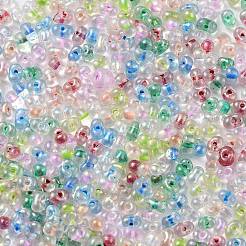 ガラスシードビーズ  ピーナッツ  カラフル  4.5x3x3mm  穴：0.8mm  約10384個/ポンド&nbsp;SEED-M011-03A-01