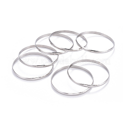ファッション 201 ステンレススチール バングルセット  ステンレス鋼色  2-1/2インチ（6.5cm）  7個/セット&nbsp;BJEW-L664-024C-P-1