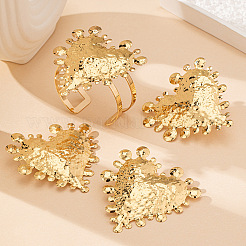 Big Heart Alloy Cuff Bangles & Cuff Rings & Stud Earrings Sets&nbsp;FS-WG6E35F-01