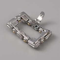 合金のラインストーンの靴の装飾  取り外し可能な靴のバックル クリップ  長方形  クリスタル  62x45x12mm&nbsp;AJEW-WH0248-222