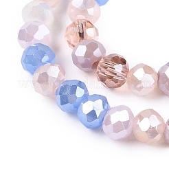 電気メッキガラスビーズセット  ファセット(32ファセット)  ロンデル  カラフル  4x3.5mm  穴：0.7mm  約123~125個/連  16.96~17.32''（43.5~44センチメートル）&nbsp;GLAA-T023-B16-05