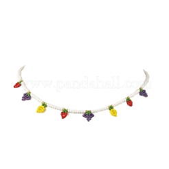 Summer Handmade Fruit Seed Bead Necklaces&nbsp;NJEW-MZ00157
