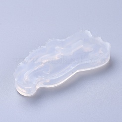 シルエットシリコン型  レジン型  UVレジン用  エポキシ樹脂ジュエリー作り  猫の形  ホワイト  54x23x8mm  内径：13x47mm&nbsp;X-DIY-L026-061