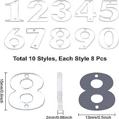 80個 10スタイル アクリル 縫い付けラインストーン  アクリル鏡  二つの穴  衣料品アクセサリー  透明  透明  16mm  8個/スタイル&nbsp;FIND-FG0001-23