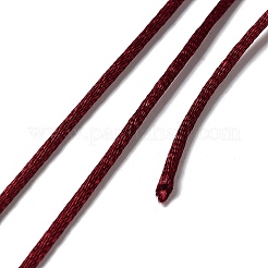 ポリエステル糸45m  サテンラテイルコード  DIY中国結び作り用  暗赤色  1.5mm  約49.21ヤード（45m）/ pc&nbsp;OCOR-Z004-01B