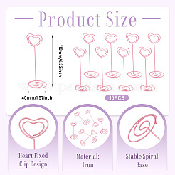 15Pcs Heart Iron Name Card Holder&nbsp;AJEW-TA0003-53