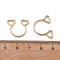 304ステンレススチール製ハートクリップオンノーズリング  女性用ノーズカフノンピアスジュエリー  イオンプレーティング（ip）  ゴールドカラー  17x20x1mm&nbsp;AJEW-A062-01B-G