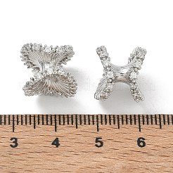 Brass Micro Pave Clear Cubic Zirconia Beads&nbsp;CU-CBA9FFD-09P